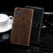 idewei Custodia in pelle a vibrazione orizzontale con struttura in coccodrillo con supporto e slot per carte e portafoglio, For ZTE Blade A7s 2020