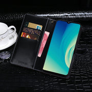 idewei Custodia in pelle a vibrazione orizzontale con struttura in coccodrillo con supporto e slot per carte e portafoglio, For ZTE Blade A7s 2020