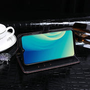 idewei Custodia in pelle a vibrazione orizzontale con struttura in coccodrillo con supporto e slot per carte e portafoglio, For ZTE Blade A7s 2020