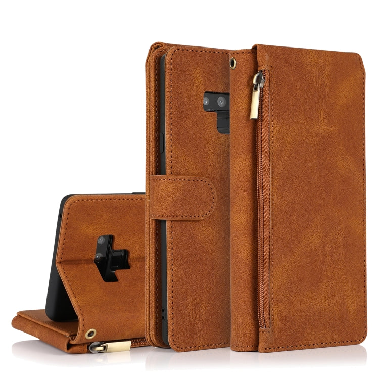 Custodia portafoglio in pelle con zip per Samsung Galaxy Note9