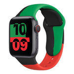 Cinturini di ricambio sportivi in silicone Black Unity per Apple Watch serie 6 e SE e 5 e 4 40 mm / 3 e 2 e 1 38 mm, For Apple Watch 40mm/38mm