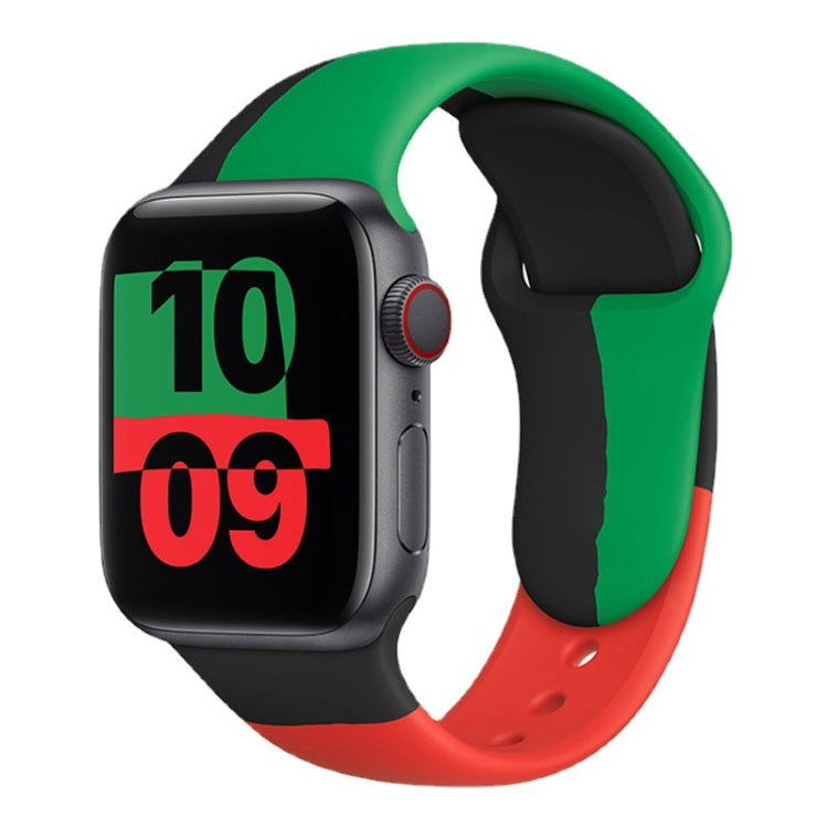 Cinturini di ricambio sportivi in silicone Black Unity per Apple Watch serie 6 e SE e 5 e 4 40 mm / 3 e 2 e 1 38 mm, For Apple Watch 40mm/38mm
