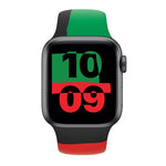 Cinturini di ricambio sportivi in silicone Black Unity per Apple Watch serie 6 e SE e 5 e 4 40 mm / 3 e 2 e 1 38 mm, For Apple Watch 40mm/38mm