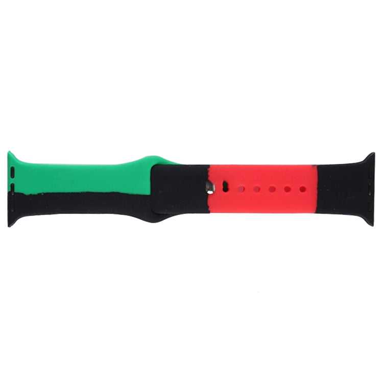 Cinturini di ricambio sportivi in silicone Black Unity per Apple Watch serie 6 e SE e 5 e 4 40 mm / 3 e 2 e 1 38 mm, For Apple Watch 40mm/38mm