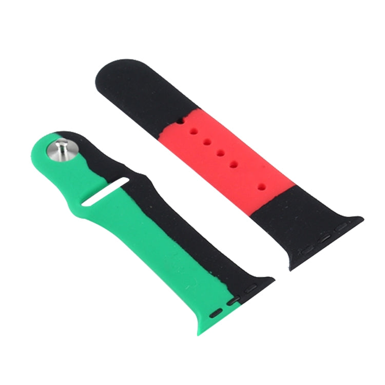 Cinturini di ricambio sportivi in silicone Black Unity per Apple Watch serie 6 e SE e 5 e 4 40 mm / 3 e 2 e 1 38 mm, For Apple Watch 40mm/38mm