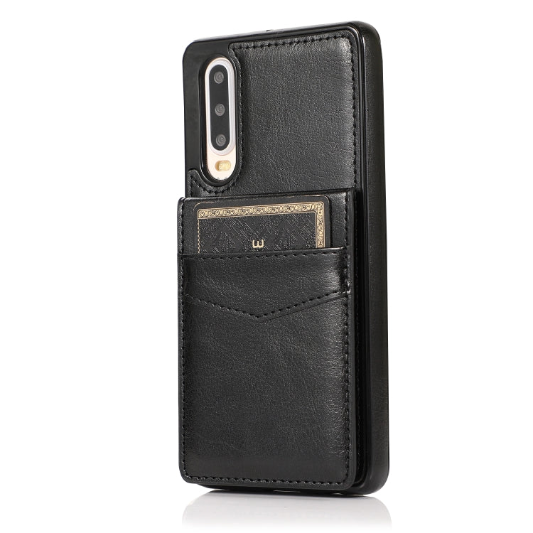 Custodia protettiva in tinta unita per PC + TPU con supporto e slot per schede, For Huawei P30, For Huawei P30 Pro, For Huawei P40