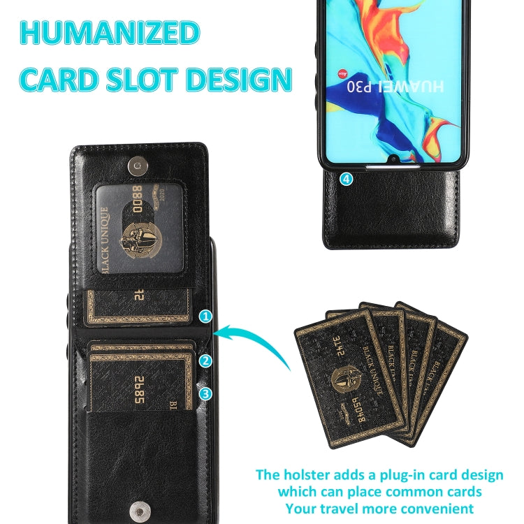 Custodia protettiva in tinta unita per PC + TPU con supporto e slot per schede, For Huawei P30, For Huawei P30 Pro, For Huawei P40