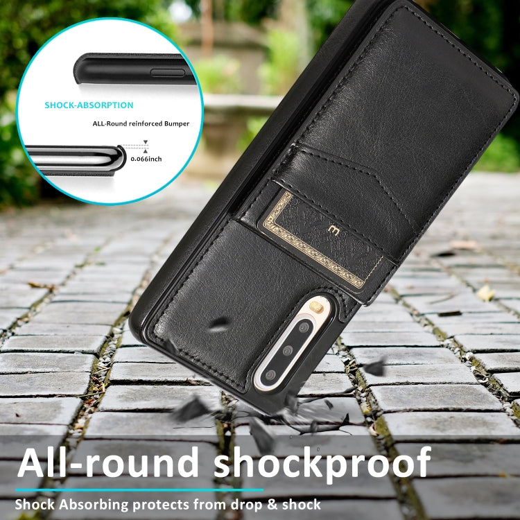 Custodia protettiva in tinta unita per PC + TPU con supporto e slot per schede, For Huawei P30, For Huawei P30 Pro, For Huawei P40