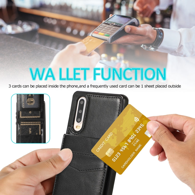 Custodia protettiva in tinta unita per PC + TPU con supporto e slot per schede, For Huawei P30, For Huawei P30 Pro, For Huawei P40