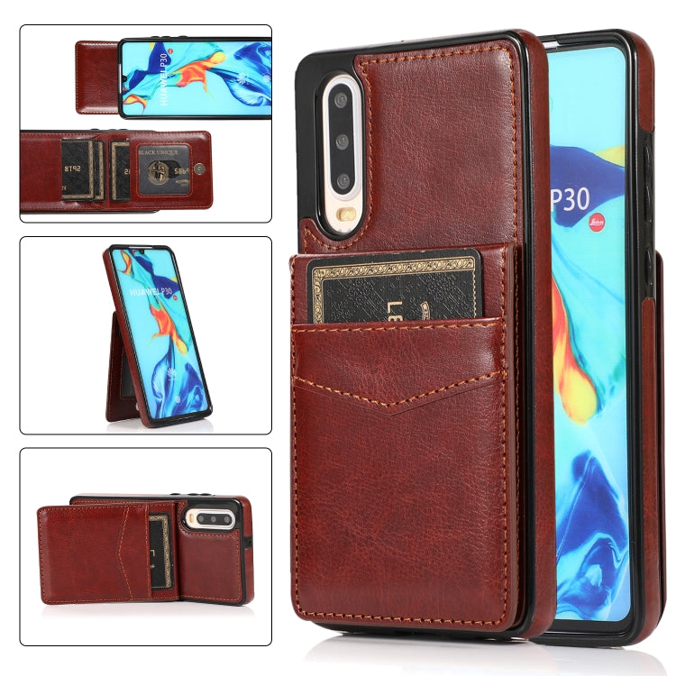Custodia protettiva in tinta unita per PC + TPU con supporto e slot per schede, For Huawei P30, For Huawei P30 Pro, For Huawei P40