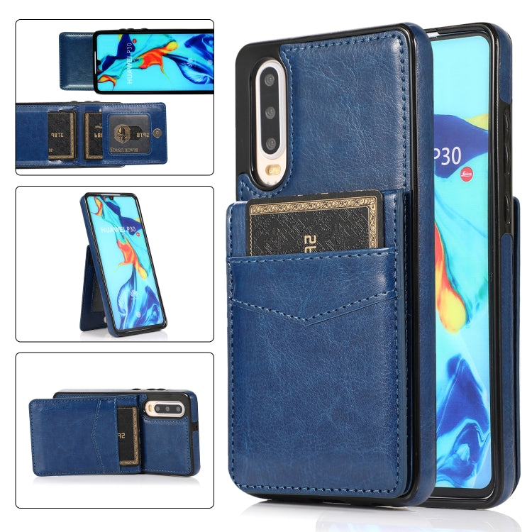 Custodia protettiva in tinta unita per PC + TPU con supporto e slot per schede, For Huawei P30, For Huawei P30 Pro, For Huawei P40