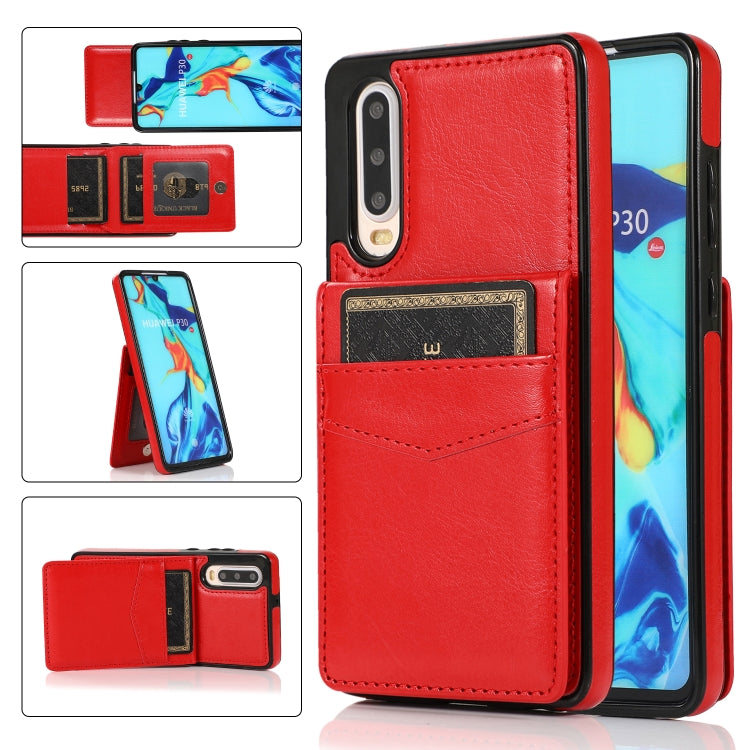 Custodia protettiva in tinta unita per PC + TPU con supporto e slot per schede, For Huawei P30, For Huawei P30 Pro, For Huawei P40
