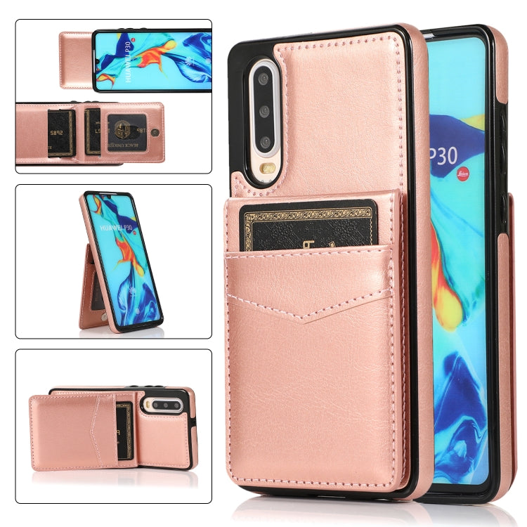 Custodia protettiva in tinta unita per PC + TPU con supporto e slot per schede, For Huawei P30, For Huawei P30 Pro, For Huawei P40
