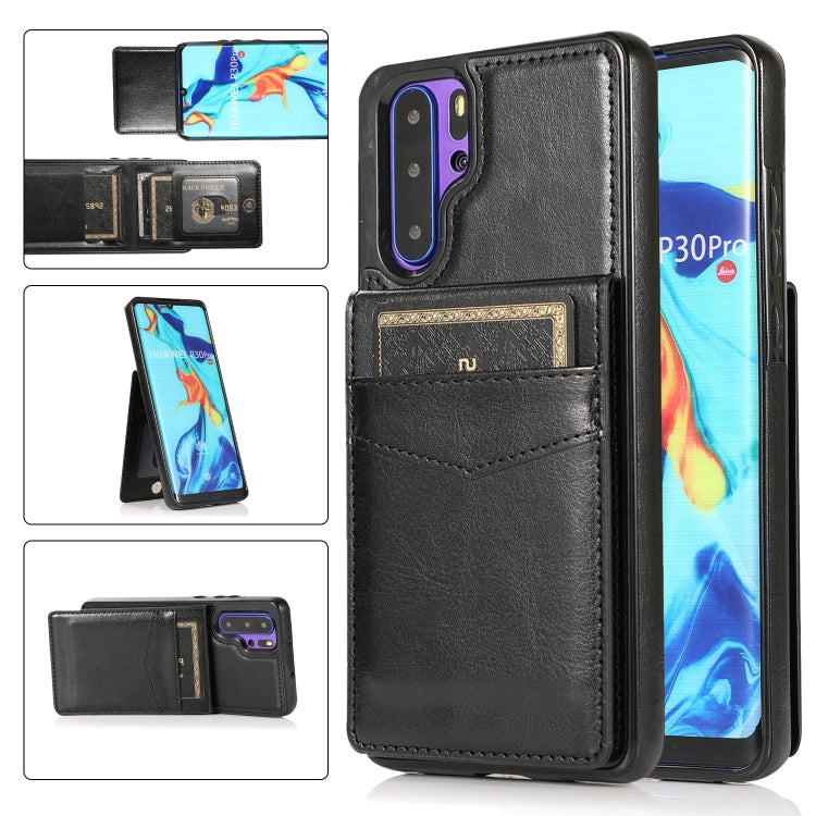 Custodia protettiva in tinta unita per PC + TPU con supporto e slot per schede, For Huawei P30, For Huawei P30 Pro, For Huawei P40