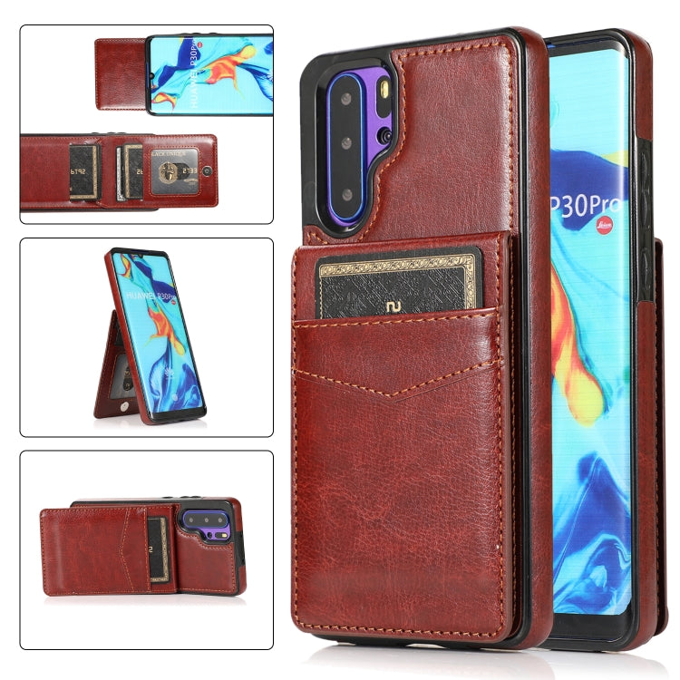 Custodia protettiva in tinta unita per PC + TPU con supporto e slot per schede, For Huawei P30, For Huawei P30 Pro, For Huawei P40