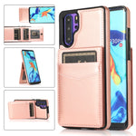 Custodia protettiva in tinta unita per PC + TPU con supporto e slot per schede, For Huawei P30, For Huawei P30 Pro, For Huawei P40