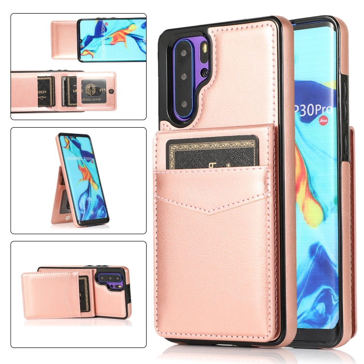 Custodia protettiva in tinta unita per PC + TPU con supporto e slot per schede, For Huawei P30, For Huawei P30 Pro, For Huawei P40