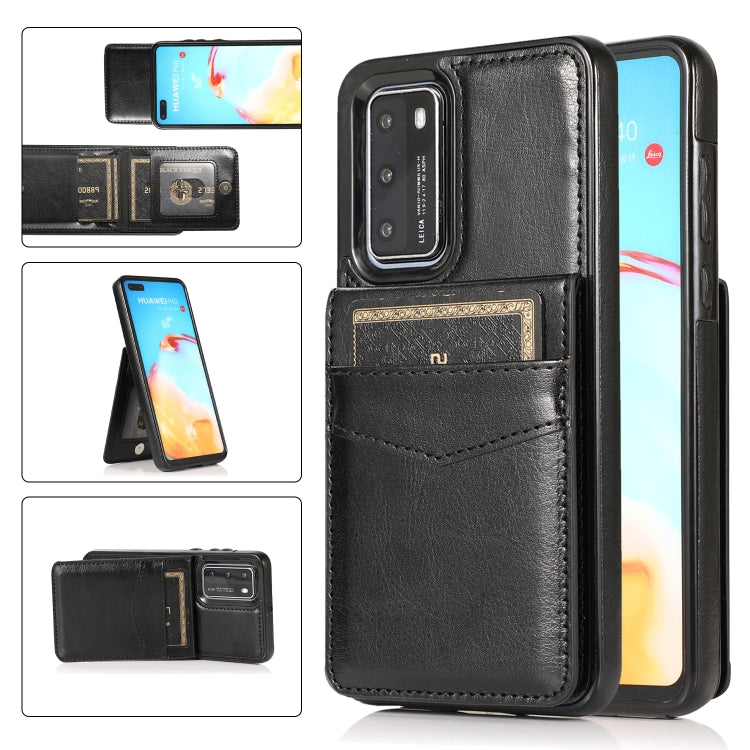 Custodia protettiva in tinta unita per PC + TPU con supporto e slot per schede, For Huawei P30, For Huawei P30 Pro, For Huawei P40