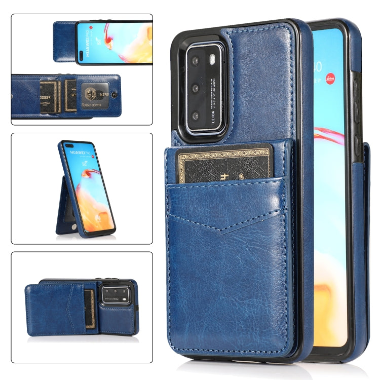 Custodia protettiva in tinta unita per PC + TPU con supporto e slot per schede, For Huawei P30, For Huawei P30 Pro, For Huawei P40