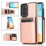 Custodia protettiva in tinta unita per PC + TPU con supporto e slot per schede, For Huawei P30, For Huawei P30 Pro, For Huawei P40
