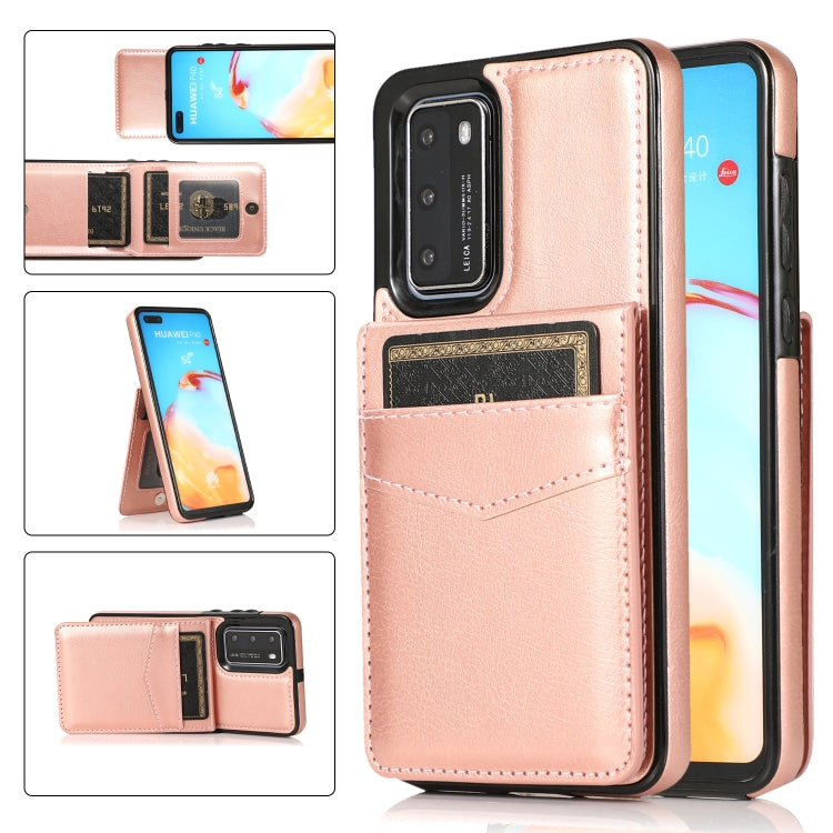 Custodia protettiva in tinta unita per PC + TPU con supporto e slot per schede, For Huawei P30, For Huawei P30 Pro, For Huawei P40