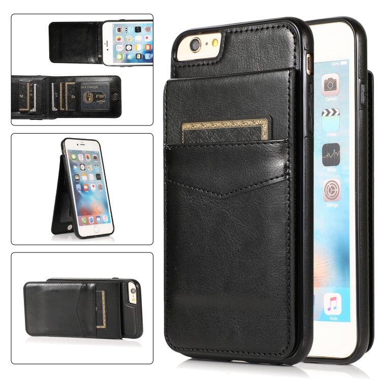 Custodia protettiva in tinta unita per PC + TPU con supporto e slot per schede, For iPhone 6, For iPhone 6 Plus, For iPhone 8 Plus / 7 Plus, For iPhone XS / X