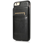Custodia protettiva in tinta unita per PC + TPU con supporto e slot per schede, For iPhone 6, For iPhone 6 Plus, For iPhone 8 Plus / 7 Plus, For iPhone XS / X
