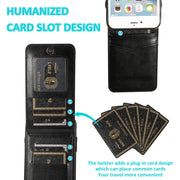 Custodia protettiva in tinta unita per PC + TPU con supporto e slot per schede, For iPhone 6, For iPhone 6 Plus, For iPhone 8 Plus / 7 Plus, For iPhone XS / X