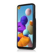 Custodia TPU con supporto e slot carte per Samsung Galaxy A21s