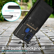 Custodia TPU con supporto e slot carte per Samsung Galaxy A21s