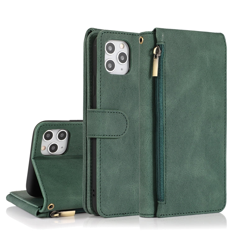 Custodia portafoglio in pelle PU con zip per iPhone 12 e 12 Pro