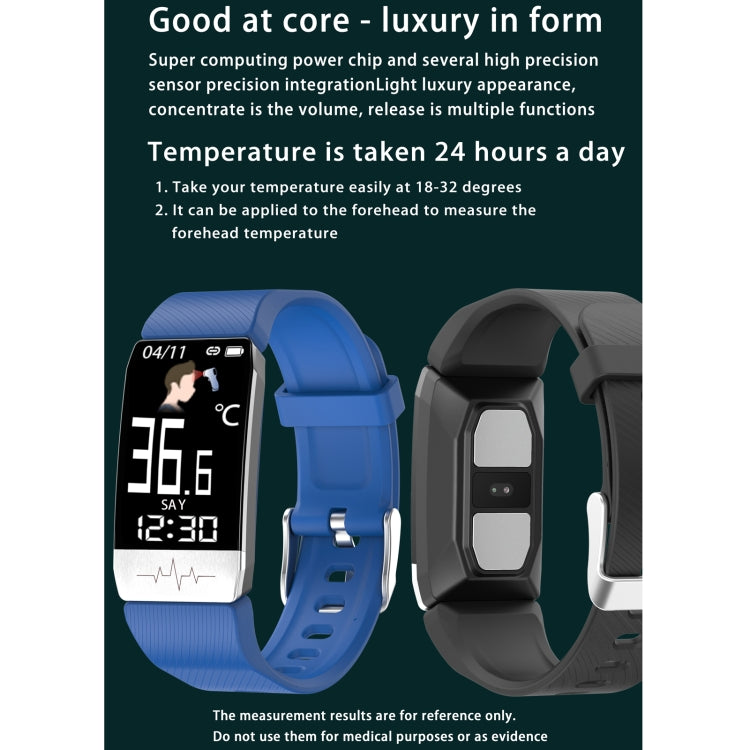 T1S schermo da 1,14 pollici IP67 braccialetto intelligente impermeabile, supporto monitoraggio dell'ossigeno nel sangue / monitoraggio della temperatura corporea / monitoraggio della frequenza cardiaca