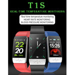 T1S schermo da 1,14 pollici IP67 braccialetto intelligente impermeabile, supporto monitoraggio dell'ossigeno nel sangue / monitoraggio della temperatura corporea / monitoraggio della frequenza cardiaca