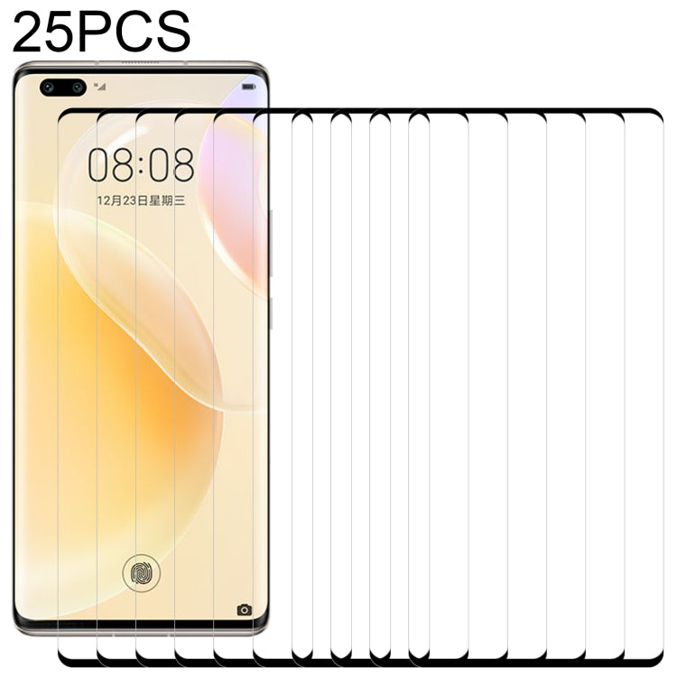 Pellicola in vetro temperato a schermo intero con bordo curvo 3D da 25 pezzi, For Huawei nova 8 5G / nova 9 (25 PCS), For Huawei nova 8 Pro 5G / nova 9 Pro (25 PCS), For vivo X60 Pro / X60 Pro+ / X60t Pro+ (25 PCS)