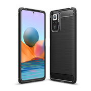 Custodia in TPU in fibra di carbonio con trama spazzolata, For Xiaomi Redmi Note 10 Pro