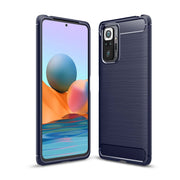 Custodia in TPU in fibra di carbonio con trama spazzolata, For Xiaomi Redmi Note 10 Pro