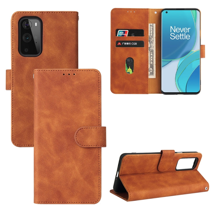 Tinta unita Skin Feel Fibbia magnetica Flip orizzontale Custodia in pelle PU con struttura in vitello con supporto e slot per schede e portafoglio, For OnePlus 9, For OnePlus 9 Pro, For ZTE Axon 20 5G / A20 5G