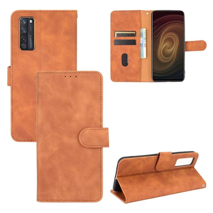 Tinta unita Skin Feel Fibbia magnetica Flip orizzontale Custodia in pelle PU con struttura in vitello con supporto e slot per schede e portafoglio, For OnePlus 9, For OnePlus 9 Pro, For ZTE Axon 20 5G / A20 5G