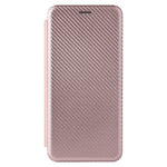 Struttura in fibra di carbonio Flip orizzontale magnetico Custodia in pelle TPU + PC + PU con slot per schede, For ZTE Blade A7s 2020