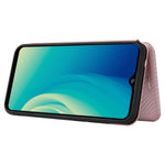 Struttura in fibra di carbonio Flip orizzontale magnetico Custodia in pelle TPU + PC + PU con slot per schede, For ZTE Blade A7s 2020