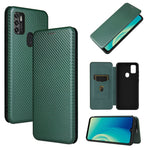 Struttura in fibra di carbonio Flip orizzontale magnetico Custodia in pelle TPU + PC + PU con slot per schede, For ZTE Blade A7s 2020