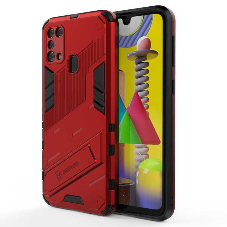 Custodia TPU antiurto con supporto per Samsung Galaxy M31