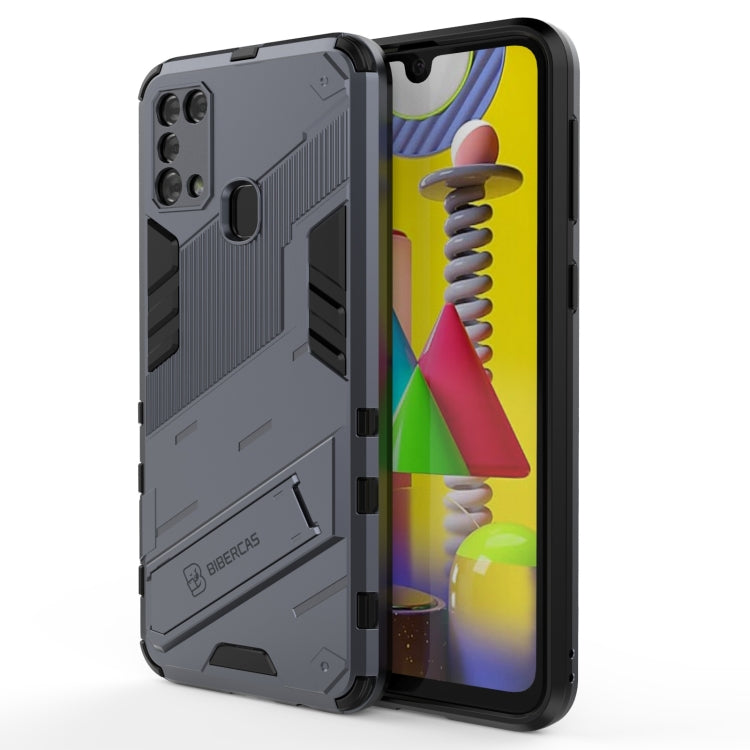 Custodia TPU antiurto con supporto per Samsung Galaxy M31