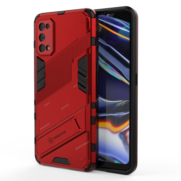 Punk Armor 2 in 1 PC + custodia antiurto in TPU con supporto invisibile, For OPPO Reno5 Pro+, For Realme V15, For OPPO Realme C15, For OPPO Realme 7 Pro, For OPPO Realme 7