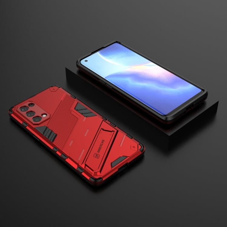 Punk Armor 2 in 1 PC + custodia antiurto in TPU con supporto invisibile, For OPPO Reno5 Pro, For OPPO Realme V15