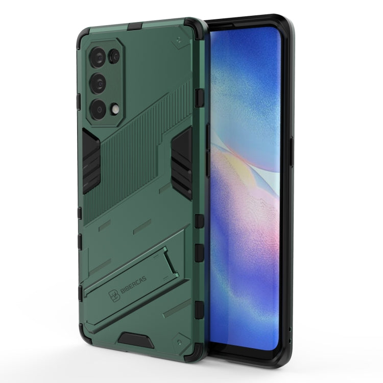 Punk Armor 2 in 1 PC + custodia antiurto in TPU con supporto invisibile, For OPPO Reno5 Pro, For OPPO Realme V15