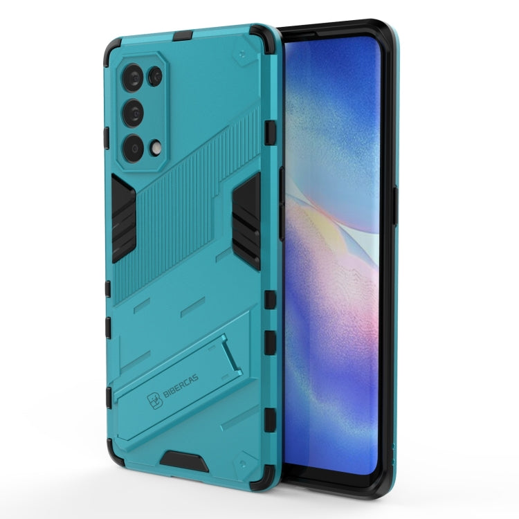 Punk Armor 2 in 1 PC + custodia antiurto in TPU con supporto invisibile, For OPPO Reno5 Pro, For OPPO Realme V15