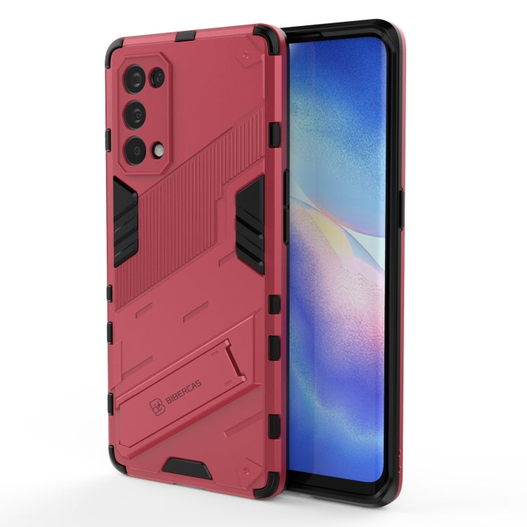 Punk Armor 2 in 1 PC + custodia antiurto in TPU con supporto invisibile, For OPPO Reno5 Pro, For OPPO Realme V15