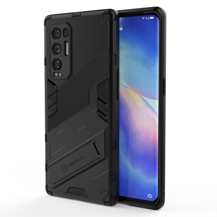 Punk Armor 2 in 1 PC + custodia antiurto in TPU con supporto invisibile, For OPPO Reno5 Pro+, For Realme V15, For OPPO Realme C15, For OPPO Realme 7 Pro, For OPPO Realme 7