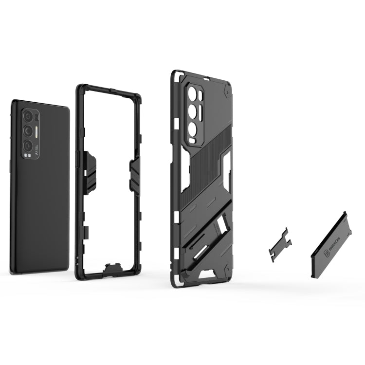 Punk Armor 2 in 1 PC + custodia antiurto in TPU con supporto invisibile, For OPPO Reno5 Pro+, For Realme V15, For OPPO Realme C15, For OPPO Realme 7 Pro, For OPPO Realme 7